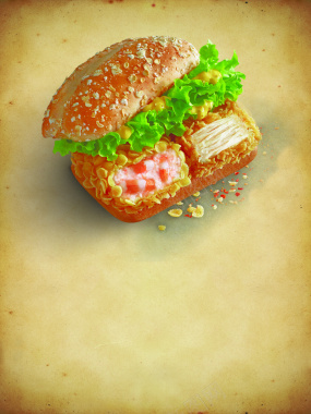 汉堡食品广告背景背景
