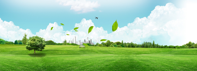 企业文艺清新绿色环保背景海报背景