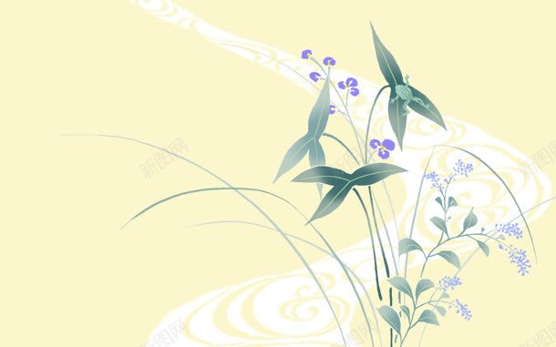 紫色碎花绿叶壁纸jpg设计背景_88icon https://88icon.com 壁纸 紫色 绿叶