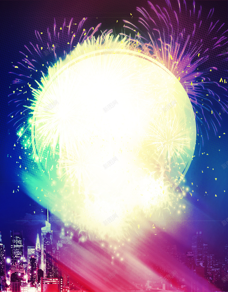 狂欢2017新年倒计时H5背景psd设计背景_88icon https://88icon.com 2017 H5背景 倒计时 城市 夜景 新年 星空 烟花 狂欢 红色 蓝色 黄色 黑色