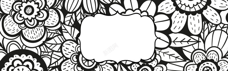 黑白抽象花朵背景psd设计背景_88icon https://88icon.com anner banner 抽象 海报banner 纹理 花朵 质感 黑白