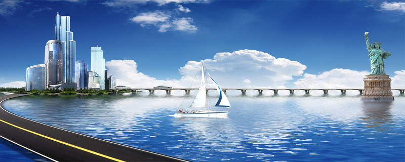 跨海大桥背景图淘宝网站背景摄影图片