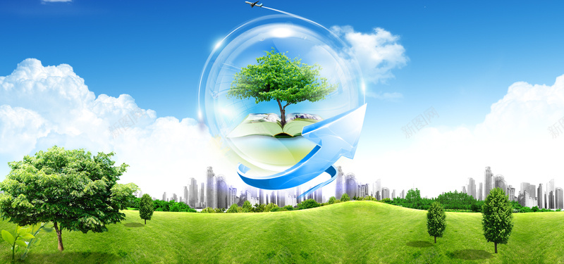 绿色环保科技海报背景背景