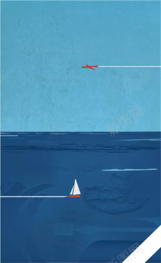 蓝色航海季海报背景
