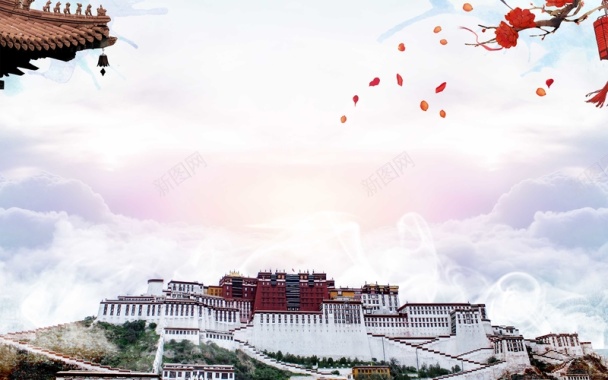 中国旅游旅行西藏背景