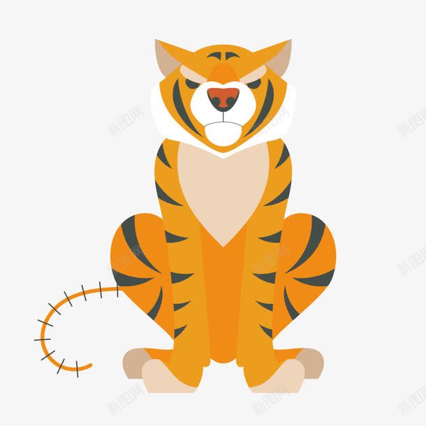 一只老虎png免抠素材_88icon https://88icon.com 动物 坐着的老虎 食肉动物 黄色条纹