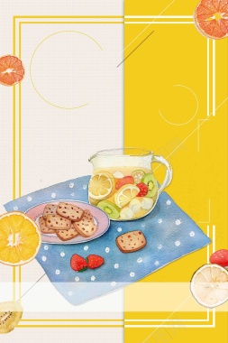 新品水果茶活动促销宣传海报背景模板背景