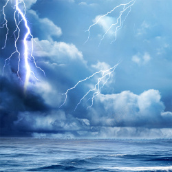 暴风雨海面蓝天大海海报背景高清图片