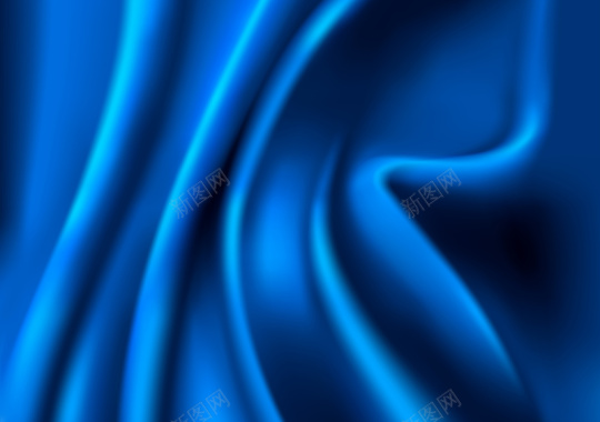 蓝色丝绸布匹窗帘布矢量背景背景