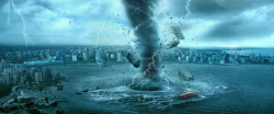 报复吧蓝色龙卷风自然灾害城市蓝色背景高清图片