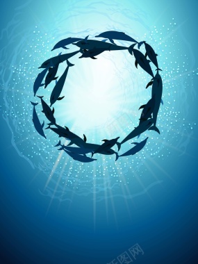 世界海洋日保护海洋公益海报背景背景