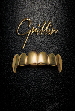 吸血鬼金牙高仿真万圣节金牙皮革背景高清图片