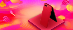 预售产品新款手机促销季简约红色banner高清图片