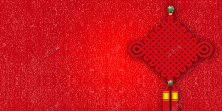 红色质感背景中国结海报背景模板背景