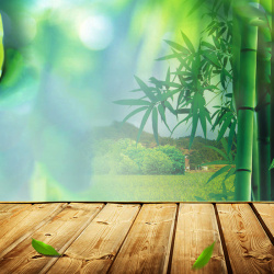 淘宝家居装修绿色竹林木板PSD分层主图背景高清图片