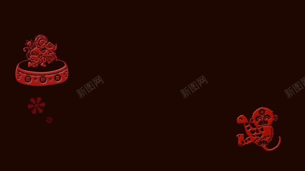 中国风红色小猴子jpg设计背景_88icon https://88icon.com 国风 猴子 红色