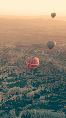 土耳其热气球旅游大气H5背景摄影图片