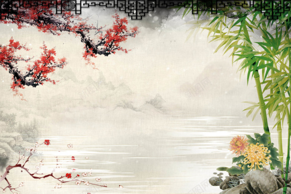 梅花古典中国风背景背景