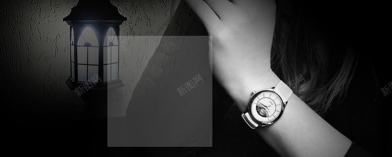 手表简约父亲节礼物黑色背景背景