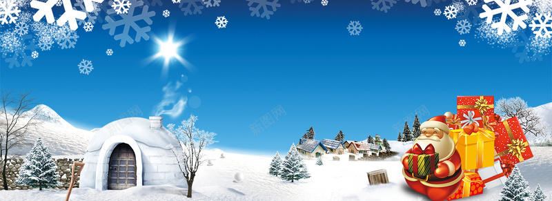 冬季冰雪圣诞banner作品摄影图片