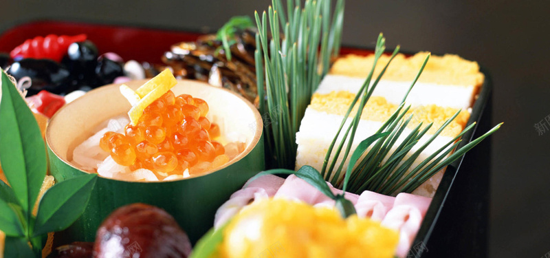 日系寿司鱼子酱团子摄影图片