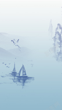 水墨画山水APP背景背景