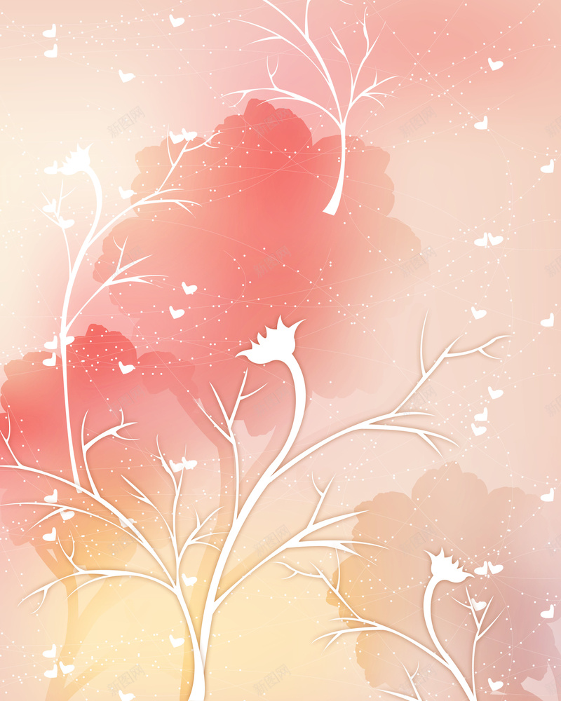 树枝上的鲜艳花朵创意psd设计背景_88icon https://88icon.com PSD分层素材 唯美 图案 底纹 树枝 粉红色 背景 花卉 花朵 花枝 鲜花