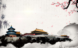中国风古典印象专题旅游海报之北京印象海报背景高清图片