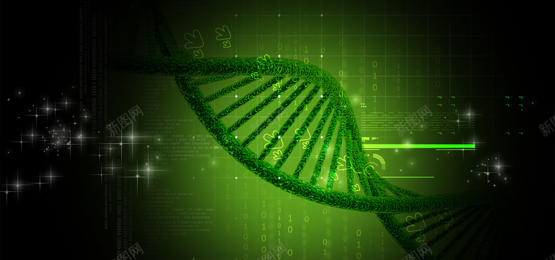 基因转基因科技绿色海报背景背景