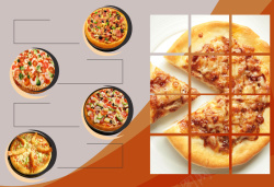 西餐披萨美食矢量画册背景海报