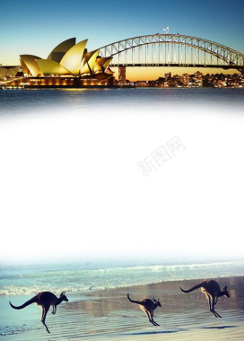 澳大利亚旅游广告海报背景背景
