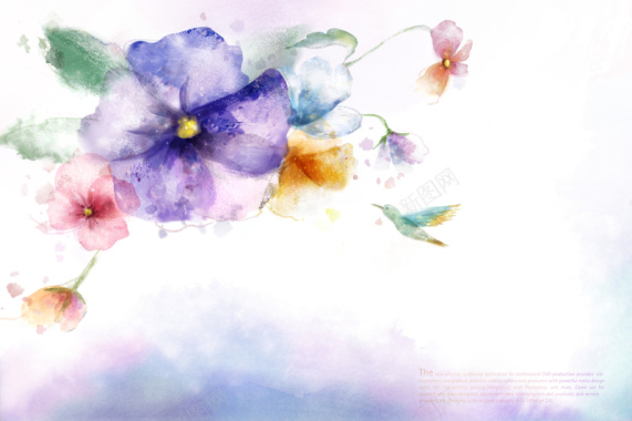 手绘彩色花卉背景