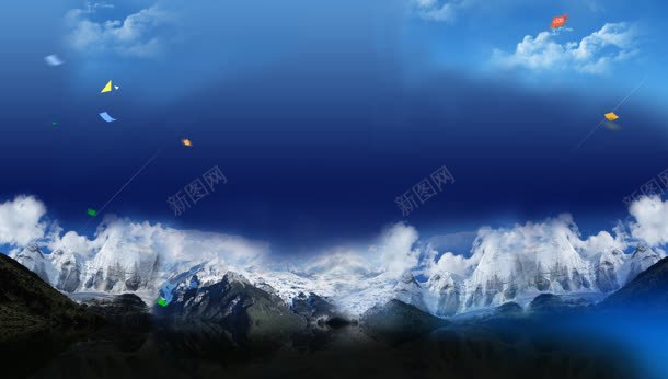 蓝天雪山海面海报jpg设计背景_88icon https://88icon.com 海报 海面 蓝天 雪山