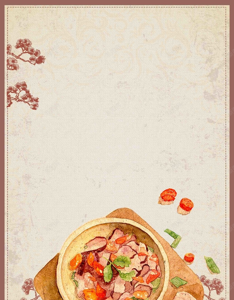 中国风舌尖美食腊肉主题psd设计背景_88icon https://88icon.com 中国风 五花肉 复古 湖南特产 烟熏腊肉 猪肉 腊肉 舌尖腊肉 风干肉