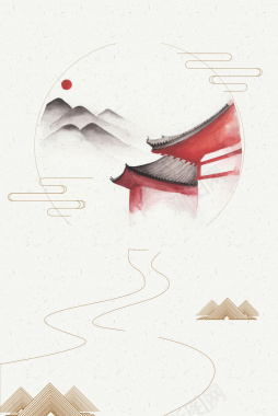 禅定之道中国风禅意创意海报背景背景
