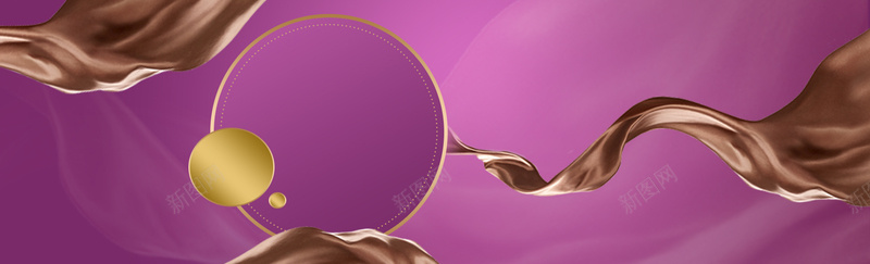 丝滑巧克力几何紫色banner背景
