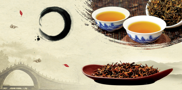 中国风茶文化茶道养生海报背景背景