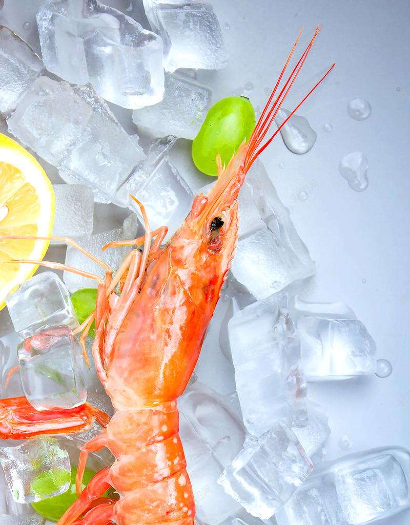 蓝色小清新生鲜促销PSD分层H5psd设计背景_88icon https://88icon.com H5 PSD分层 冰块 小清新 柠檬 海鲜 生鲜 生鲜促销 蓝色 虾