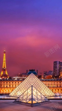 紫色唯美风景摄影PSD分层H5背景摄影图片