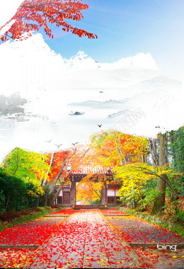 日本旅游宣传海报背景背景
