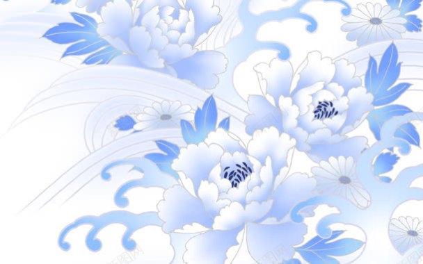 蓝色花朵淡雅壁纸背景