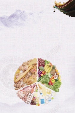 膳食养生健康饮食背景