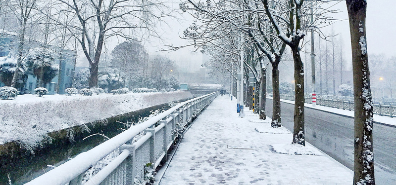 风景冬日街景背景摄影图片