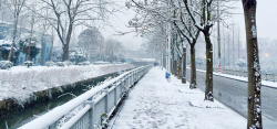 下雪街道风景冬日街景背景高清图片