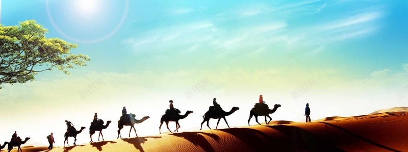 户外出行海报背景psd设计背景_88icon https://88icon.com 户外出行沙漠骆驼旅游 摄影 海报banner 风景