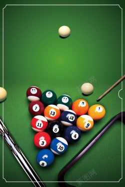 绿色台球桌台球比赛斯诺克海报背景高清图片