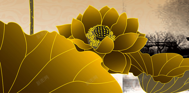 底纹黄金花H5背景jpg设计背景_88icon https://88icon.com H5 h5 底纹 纹理 花朵 质感 金黄色