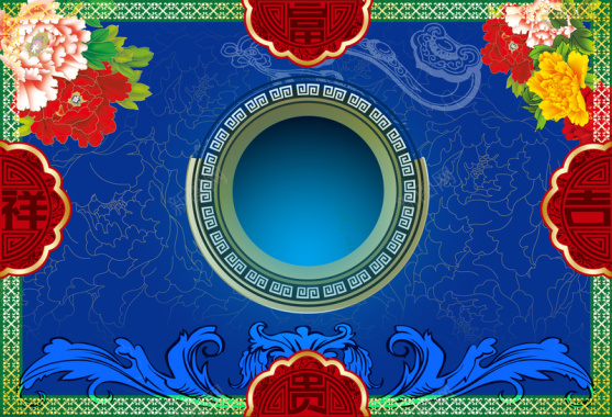 中国风吉祥富贵传统牡丹花背景背景
