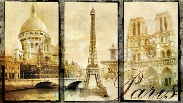 怀旧巴黎风景背景