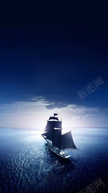 帆船H5背景摄影图片